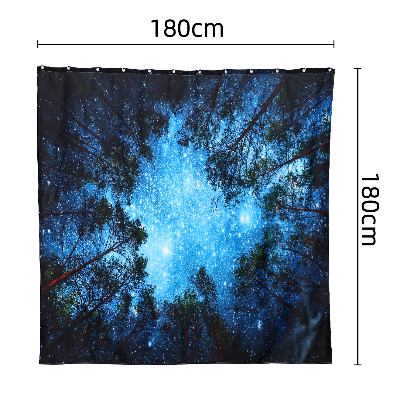 1 Pc Of Star Polyester Print Shower Curtain 180*180 display picture 4