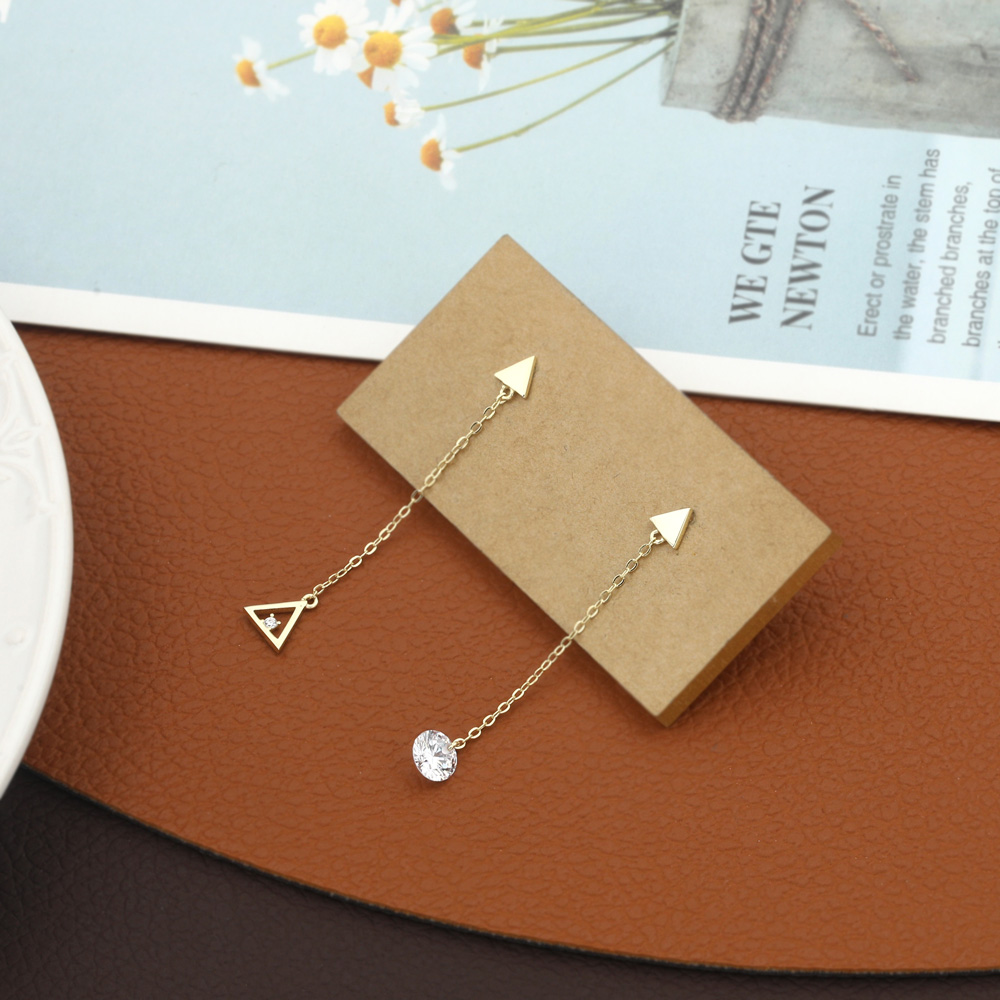 Simple Luxury Niche Geometric Asymmetric Pendant Coper Earrings display picture 2
