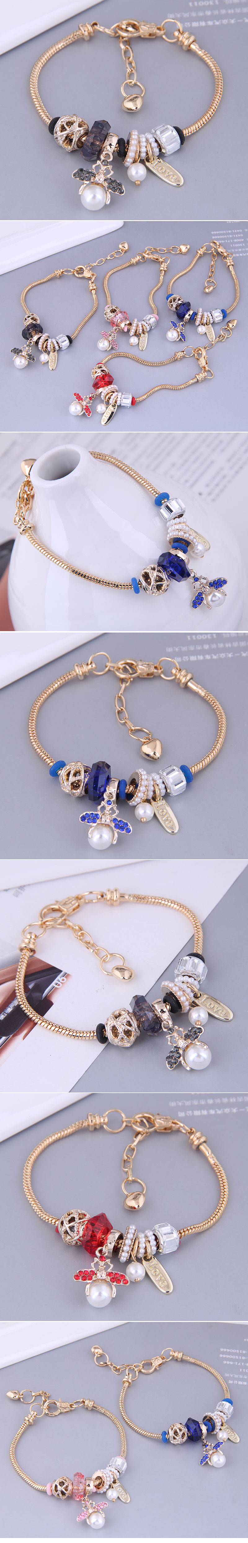 European And American Fashion Simple Bee Pendant Alloy Bracelet display picture 1