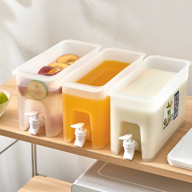 3.5 Liters 5 Liters Cold Kettle With Faucet Summer Household Lemonade Bottle Water Cold Bubble Bottle Ice Water Put Refrigerator Fruit Teapot display picture 3