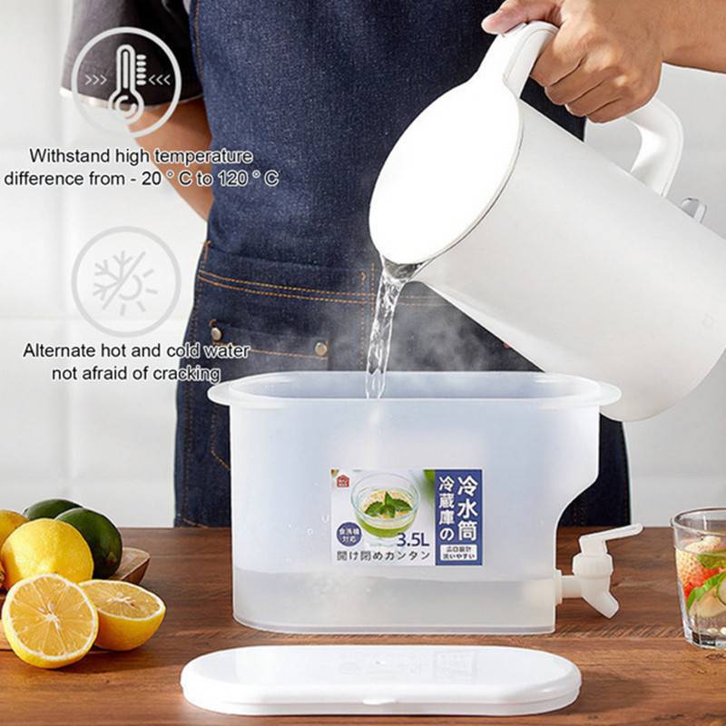 3.5 Liters 5 Liters Cold Kettle With Faucet Summer Household Lemonade Bottle Water Cold Bubble Bottle Ice Water Put Refrigerator Fruit Teapot display picture 5