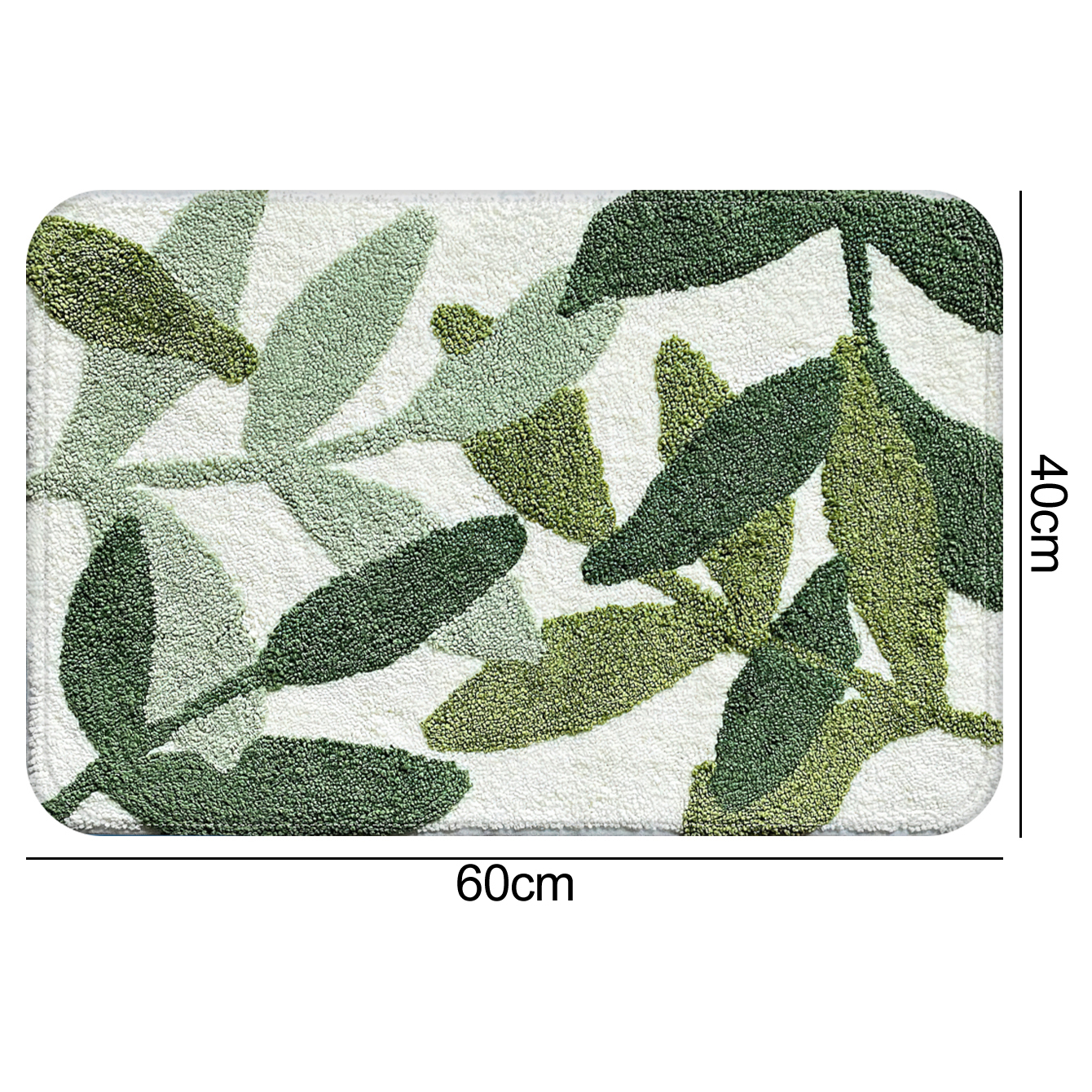 Wholesale Green Leaf Absorbent Non-slip Bath Mat 40*60cm display picture 6