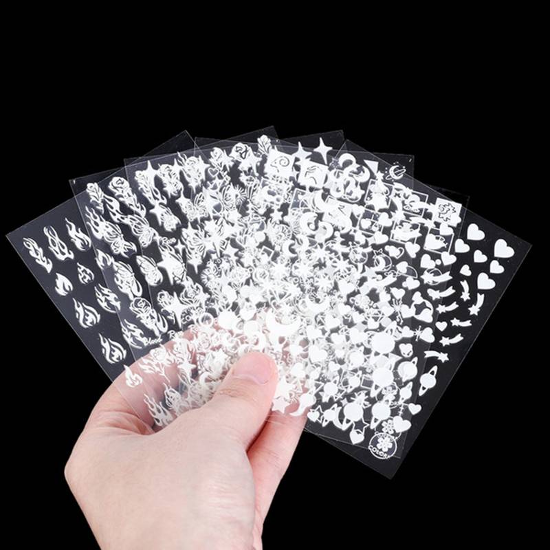 Luminous Manicure Stickers Ins Net Red Flame Numbers Letters Leaves Flower Nail Stickers display picture 14