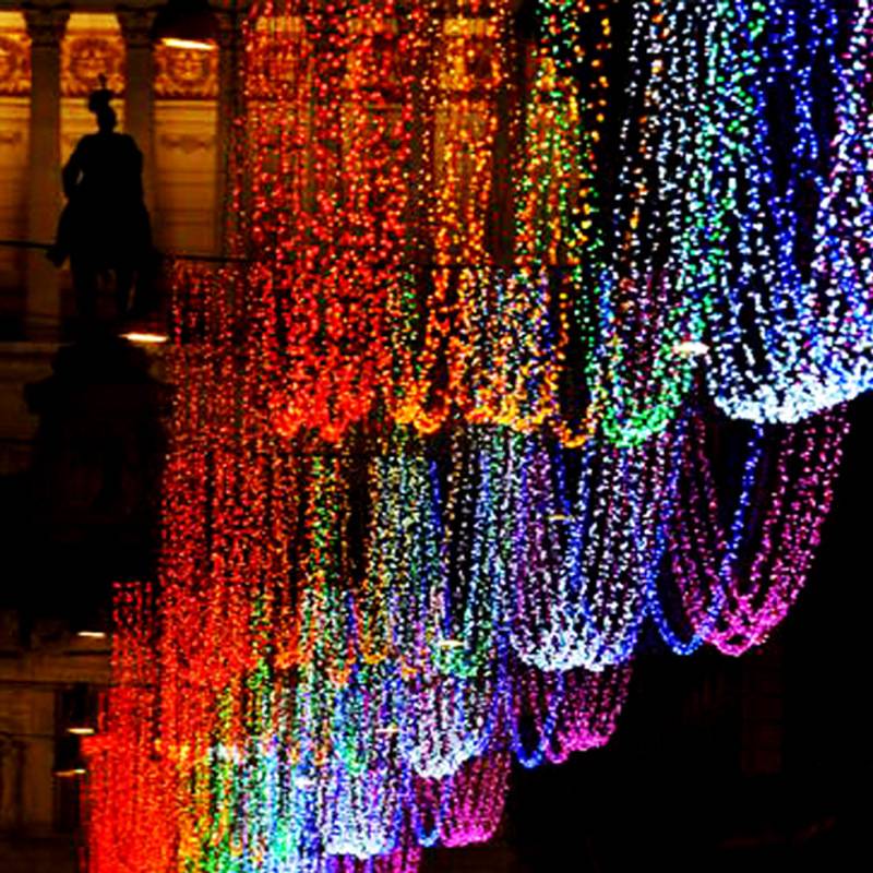 Color Navideño 10m Led Linterna Cadena Impermeable Luces Intermitentes Cumpleaños Navidad Festival De Primavera Decoración Cadena Luces Con Enchufe Trasero display picture 2