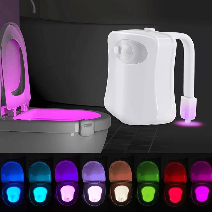 Menschlicher Körper Induktionslicht 8-farben-toilettenabdeckungslicht Led-nachtlicht-toilettenlicht display picture 2
