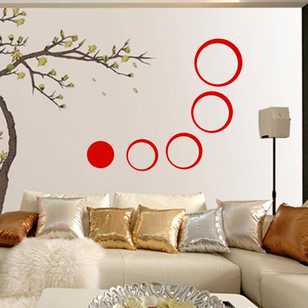 Mirror Wall Stickers Fashion Personality Three-dimensional Wall Stickers Three-dimensional Wall Decorations Circle Wall Stickers display picture 2