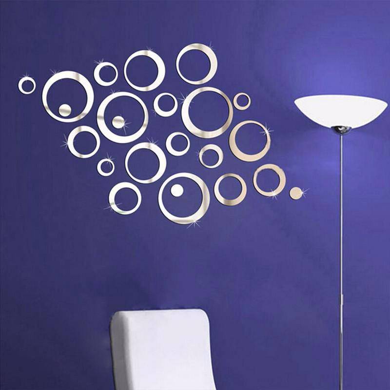 Mirror Wall Stickers Fashion Personality Three-dimensional Wall Stickers Three-dimensional Wall Decorations Circle Wall Stickers display picture 3