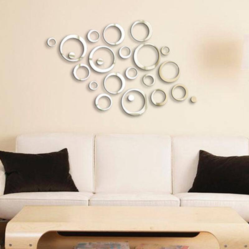 Mirror Wall Stickers Fashion Personality Three-dimensional Wall Stickers Three-dimensional Wall Decorations Circle Wall Stickers display picture 4