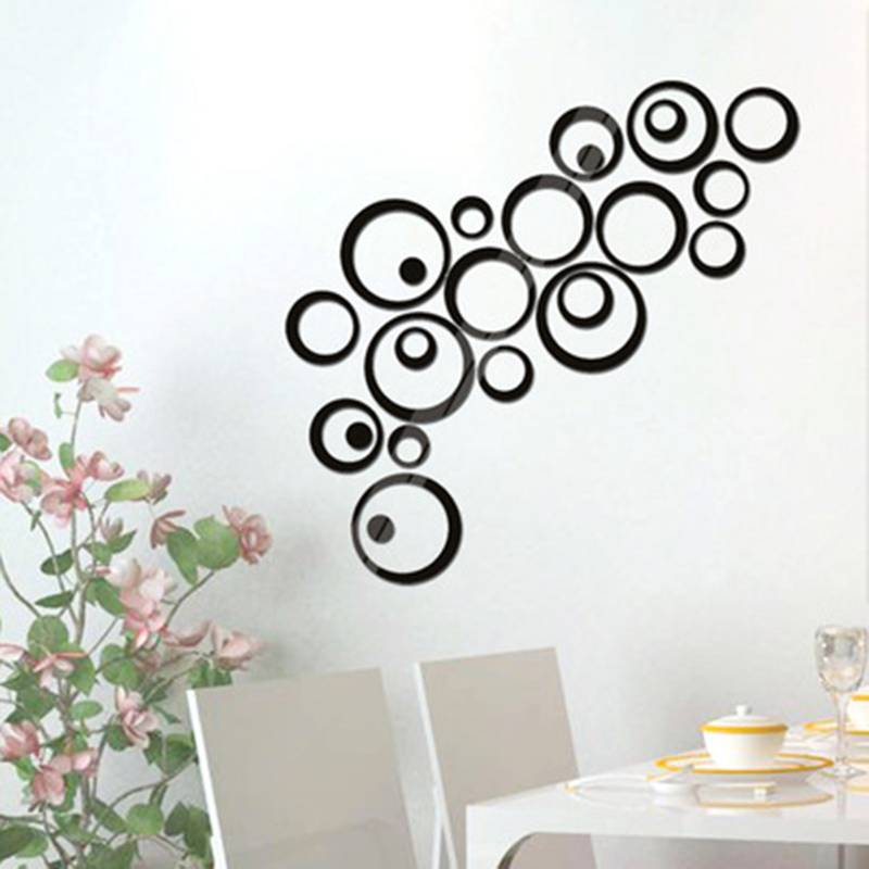 Mirror Wall Stickers Fashion Personality Three-dimensional Wall Stickers Three-dimensional Wall Decorations Circle Wall Stickers display picture 6