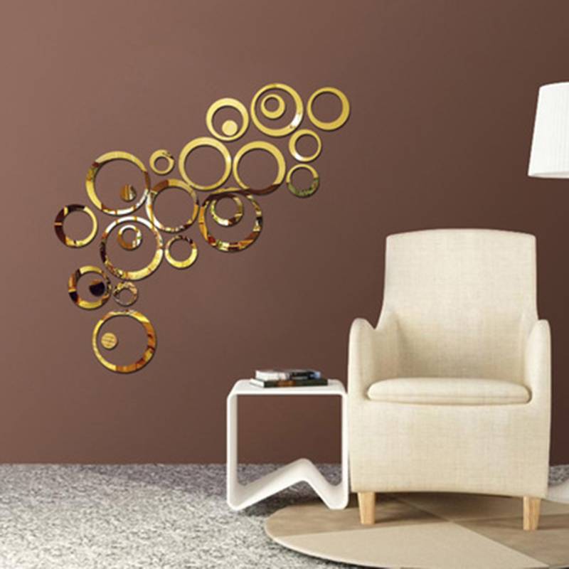 Mirror Wall Stickers Fashion Personality Three-dimensional Wall Stickers Three-dimensional Wall Decorations Circle Wall Stickers display picture 8