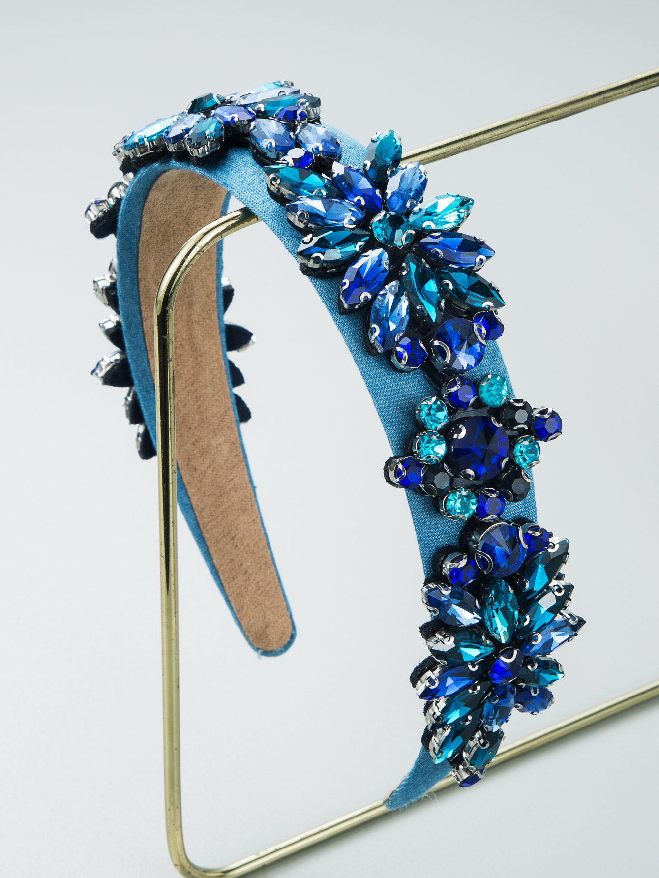Spring Blue Gemstone Decoration Blue Headband display picture 5