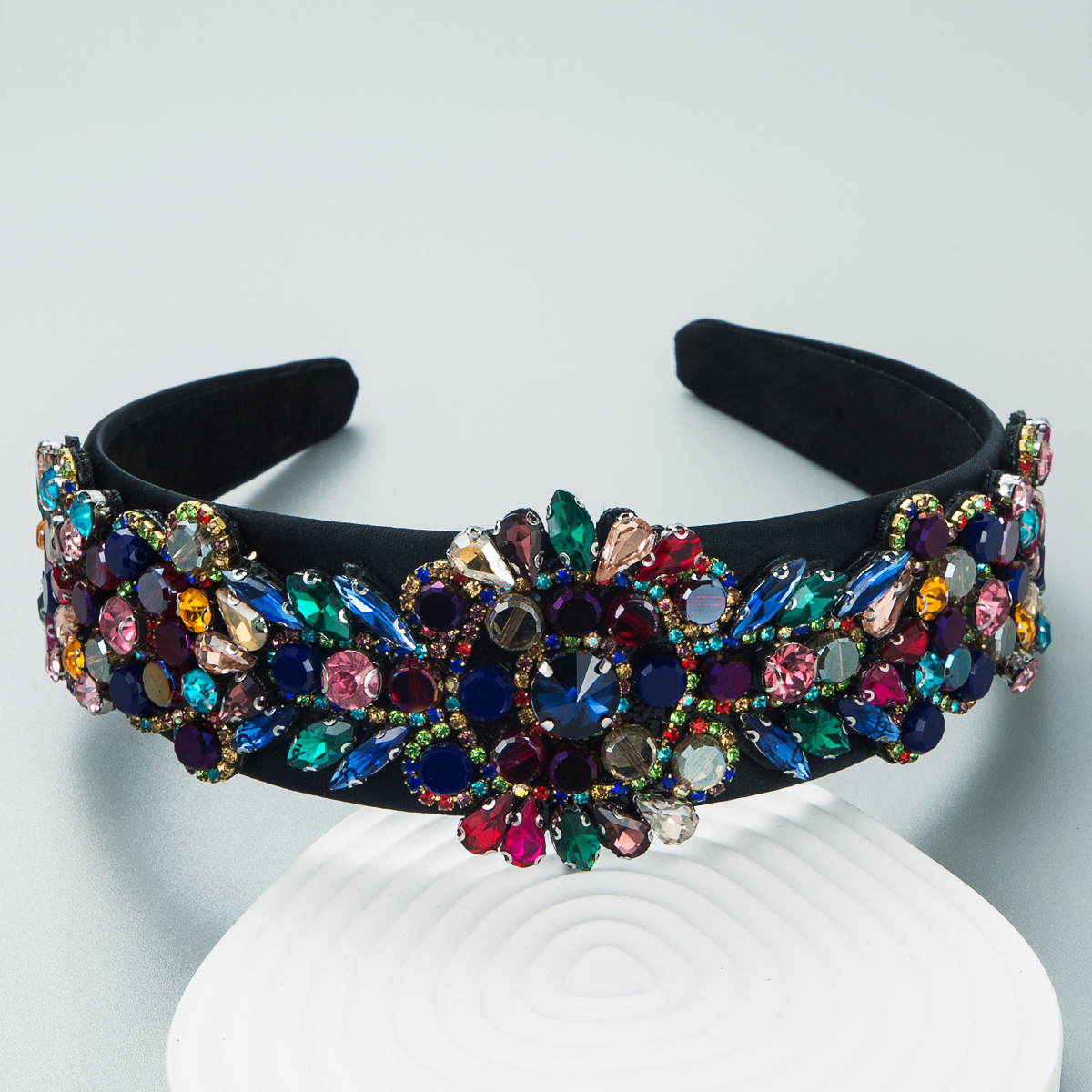 Buntes Edelsteinkristalldiamant-dekorationsstirnband-haarband display picture 2