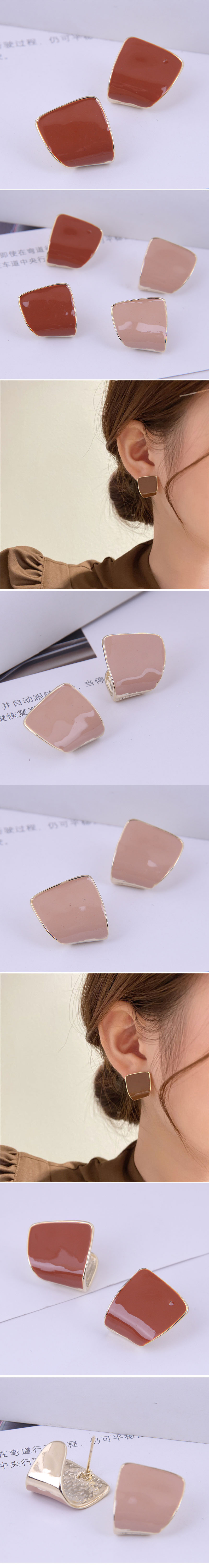 Tide Metal Simple Contrast Color Unique Alloy Earrings display picture 1