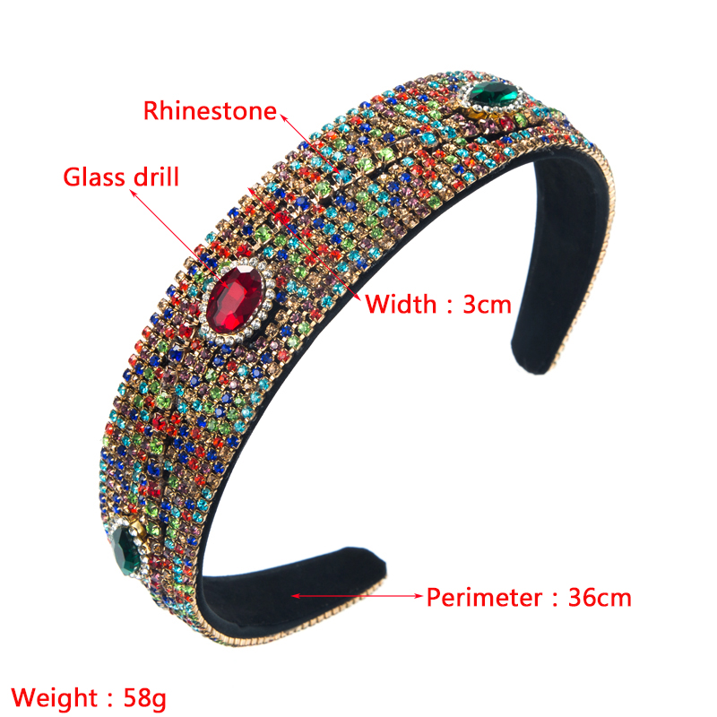 Korean Baroque Full Gem Rhinestone Headband display picture 1