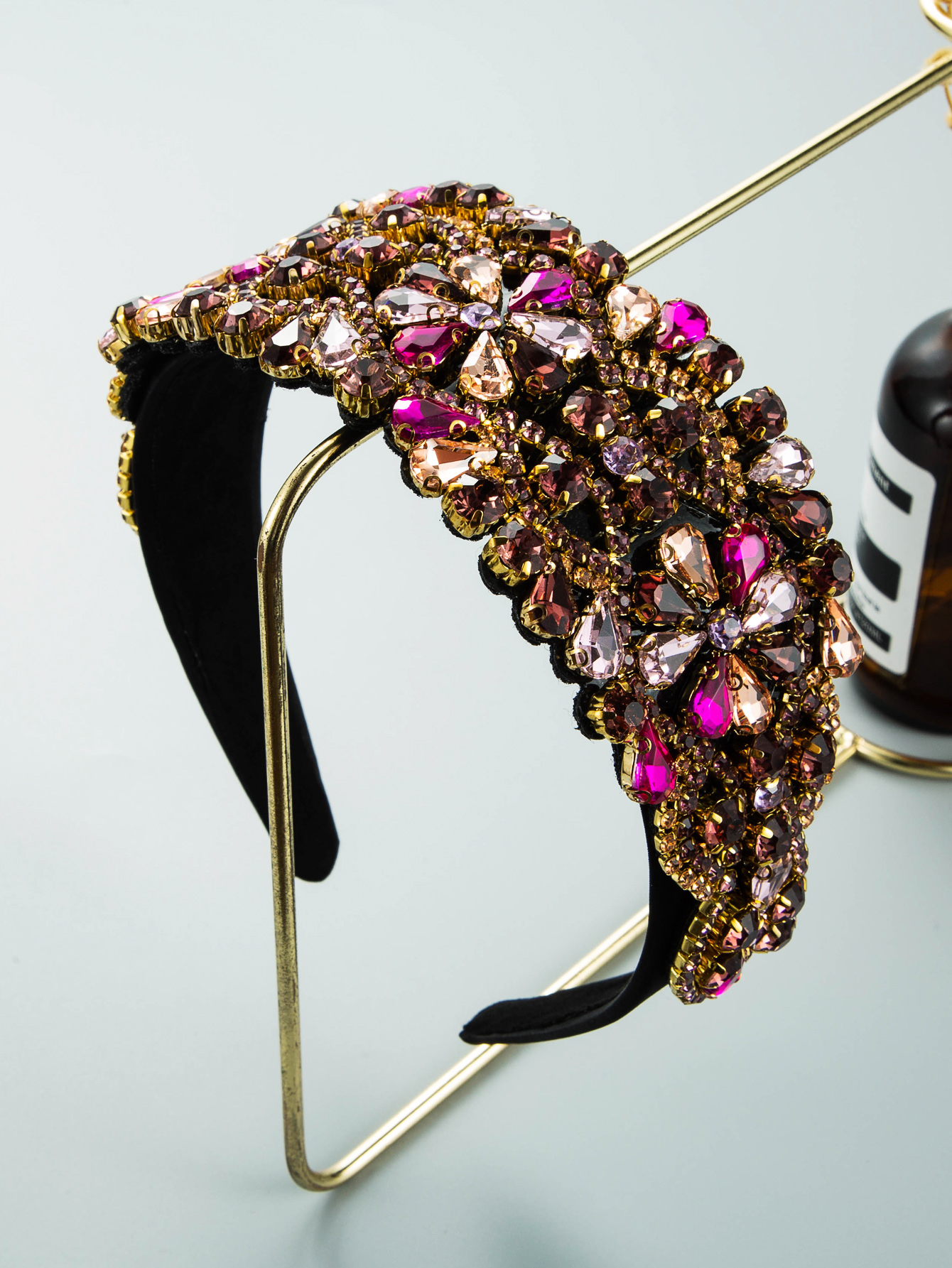 Wide-brimmed Colorful Diamond Headband Wholesale display picture 5