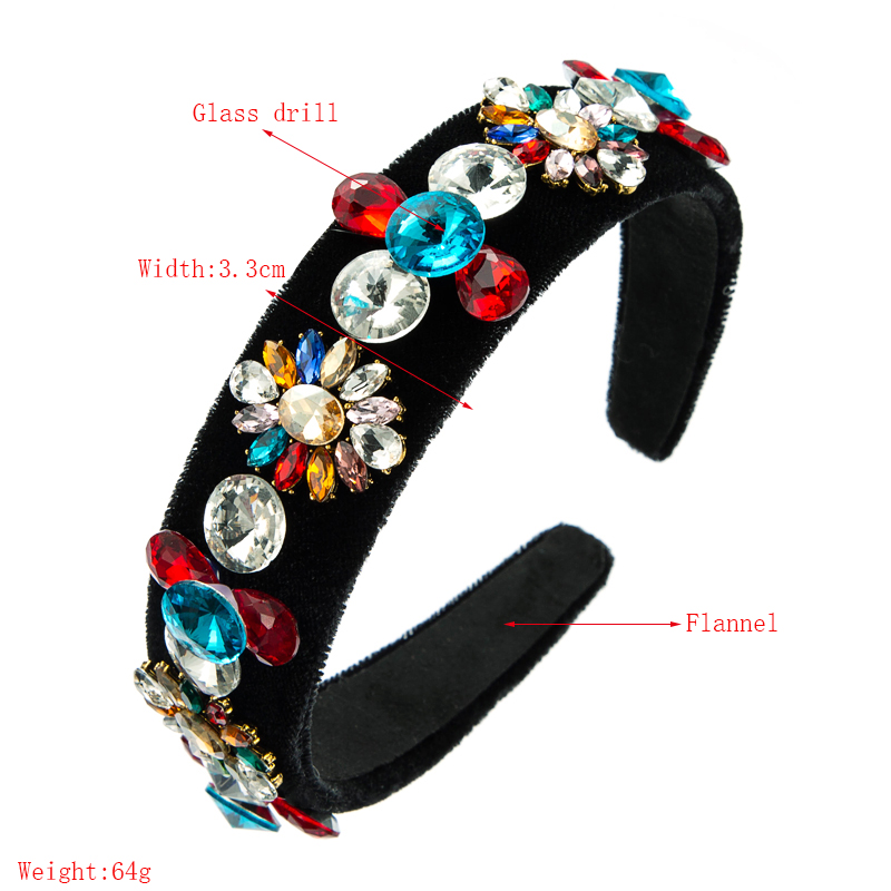Fashion Flannel Jeweled Baroque Headband Wholesale display picture 1