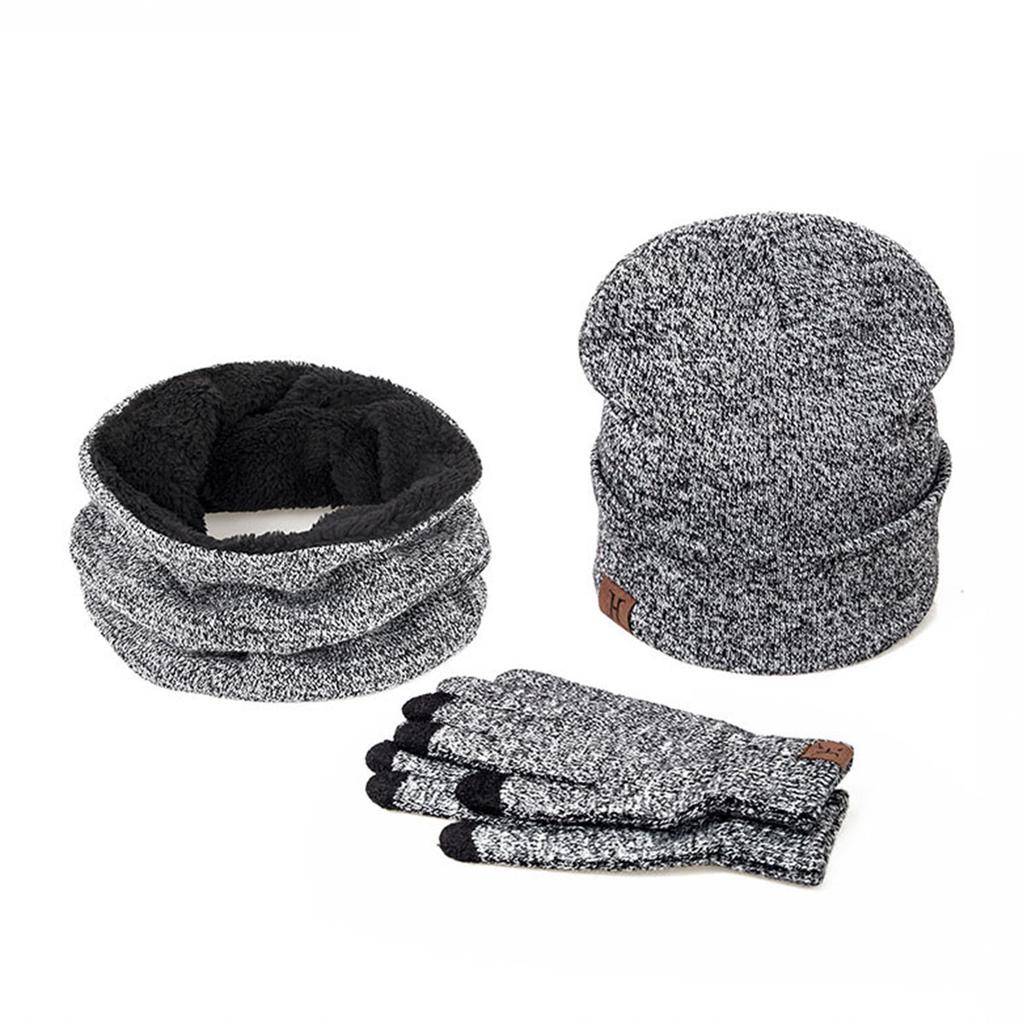 Autumn And Winter Hats, Scarves, Gloves, Three-piece Suits, Men&#39;s And Women&#39;s Plus Velvet Warm Knitted Wool Suits display picture 13