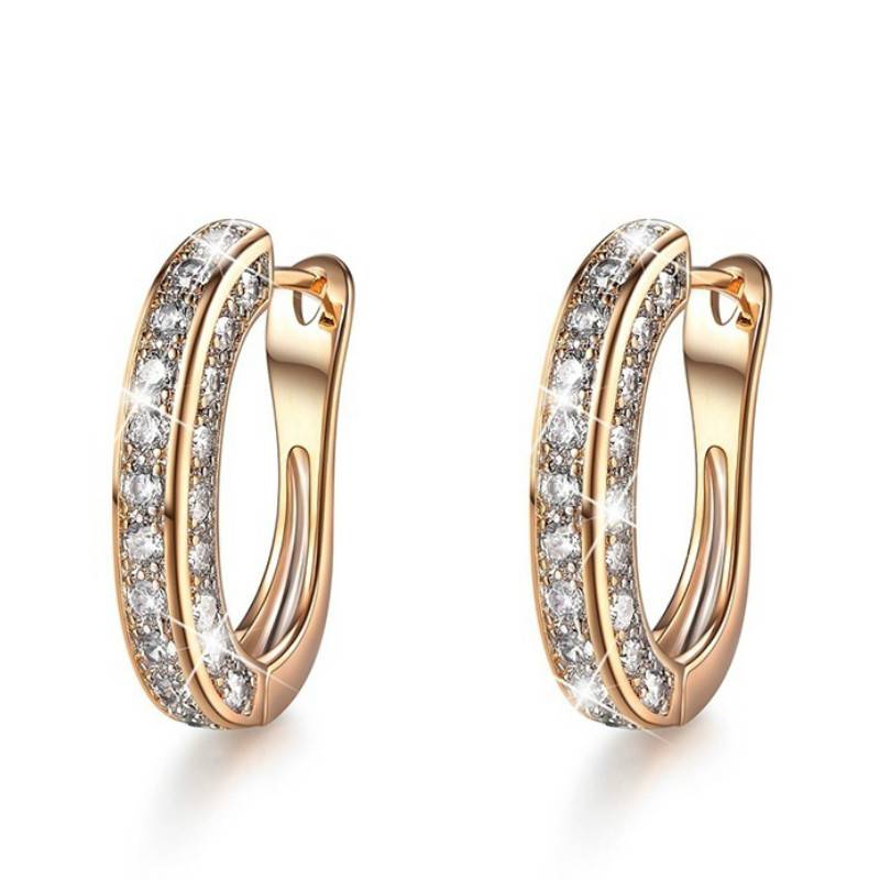 Fashion Geometric Three-sided Full Zircon Earrings Wholesale display picture 2