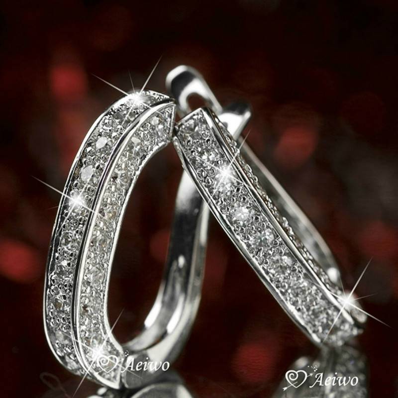 Fashion Geometric Three-sided Full Zircon Earrings Wholesale display picture 3