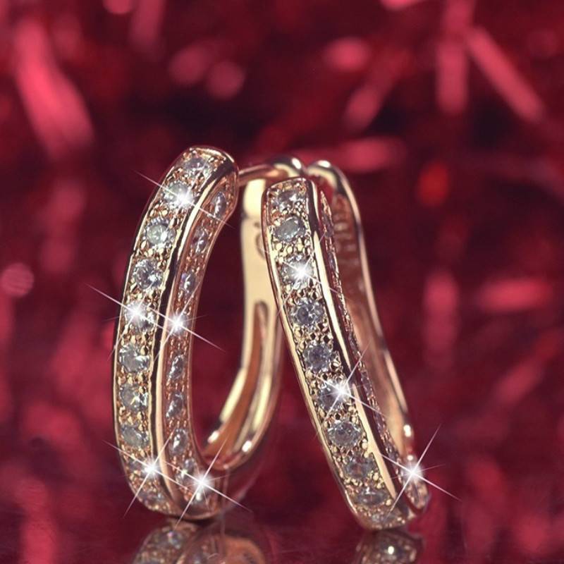 Fashion Geometric Three-sided Full Zircon Earrings Wholesale display picture 5