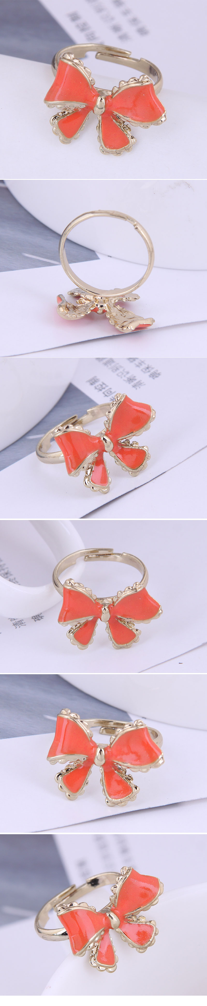 Korean Style Fashion Sweet Bow Personality Open Ring display picture 1