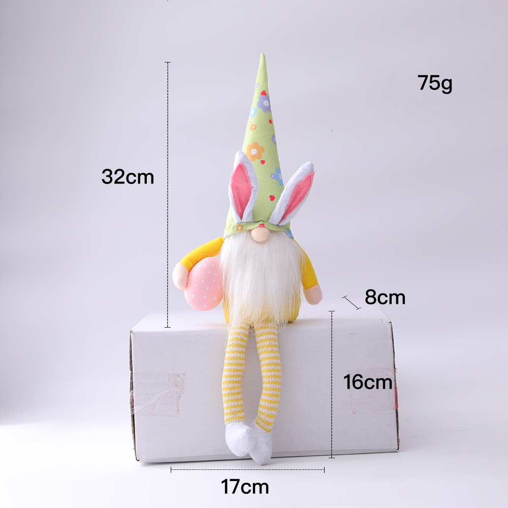 Easter Long-legged Egg Bunny Color Dwarf Doll Elf Doll Ornaments display picture 4