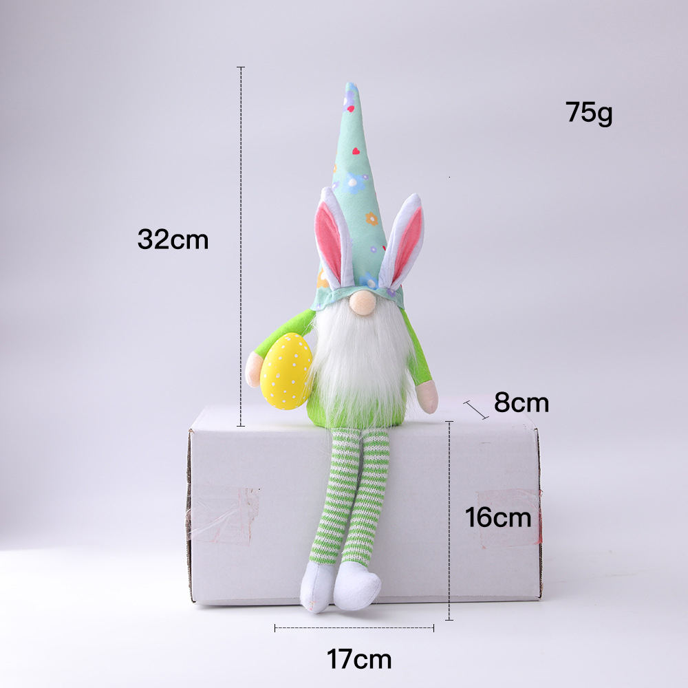 Easter Long-legged Egg Bunny Color Dwarf Doll Elf Doll Ornaments display picture 6