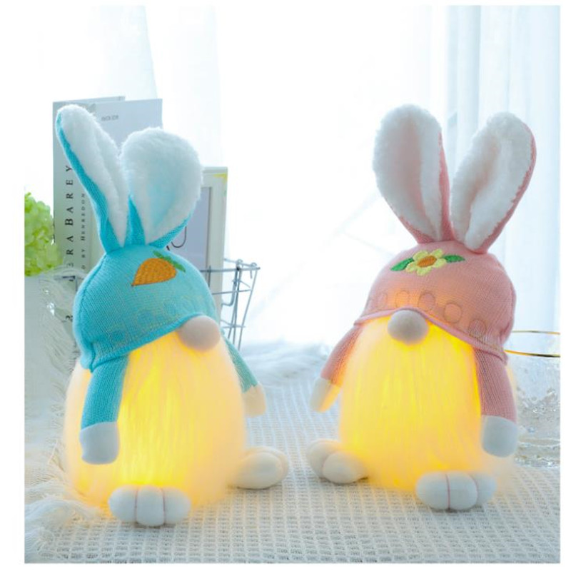 Luminous Easter Knitted Wool Bunny Doll Decoration Forest Elf Bunny Decoration display picture 2