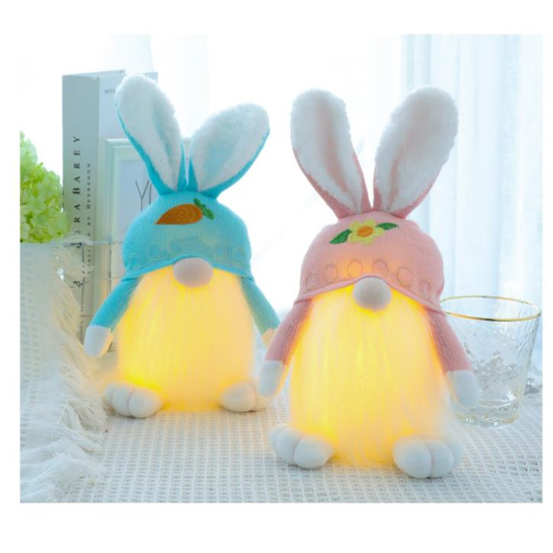 Luminous Easter Knitted Wool Bunny Doll Decoration Forest Elf Bunny Decoration display picture 4