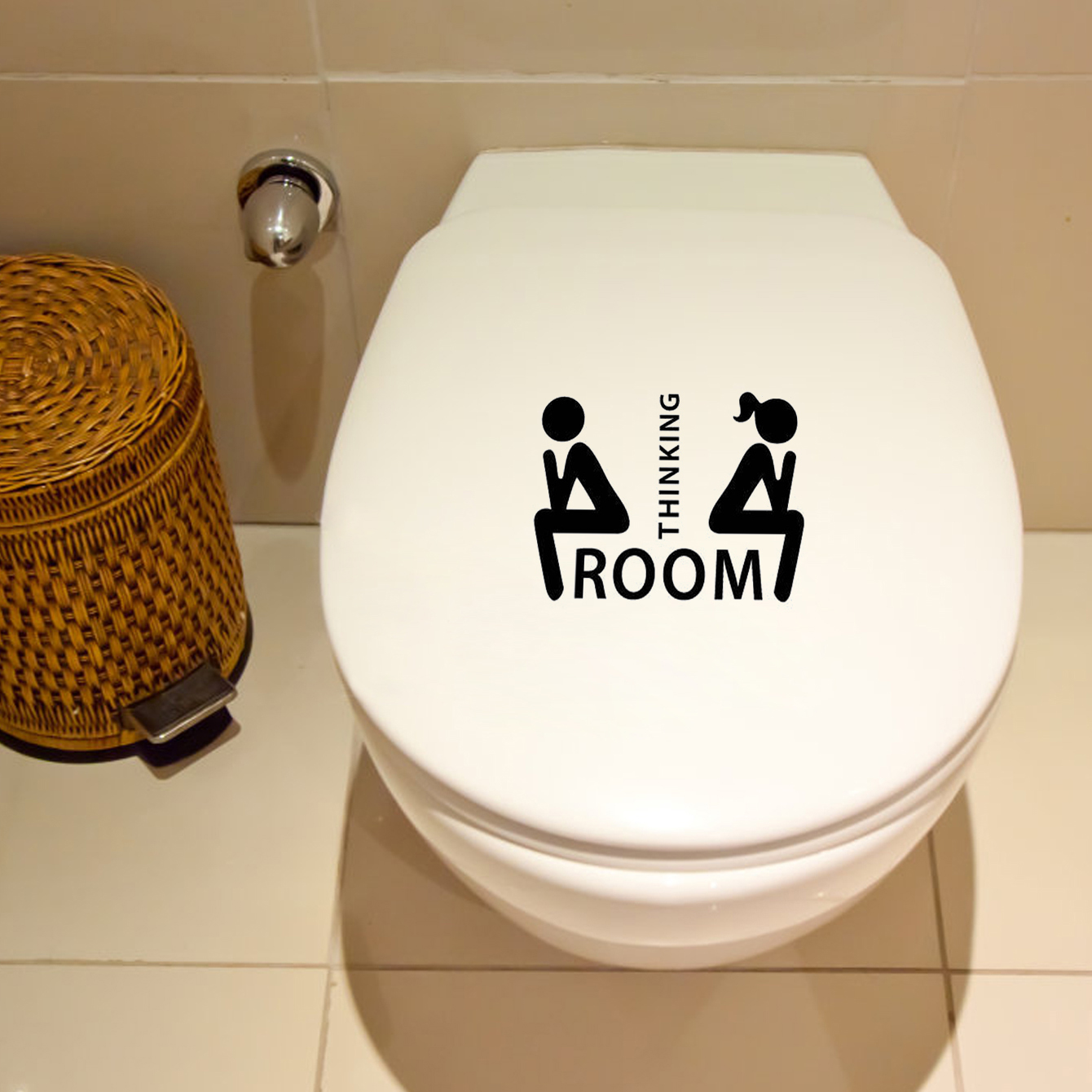 Wholesale 3pcs Thinking Room Toilet Lid Decal display picture 4