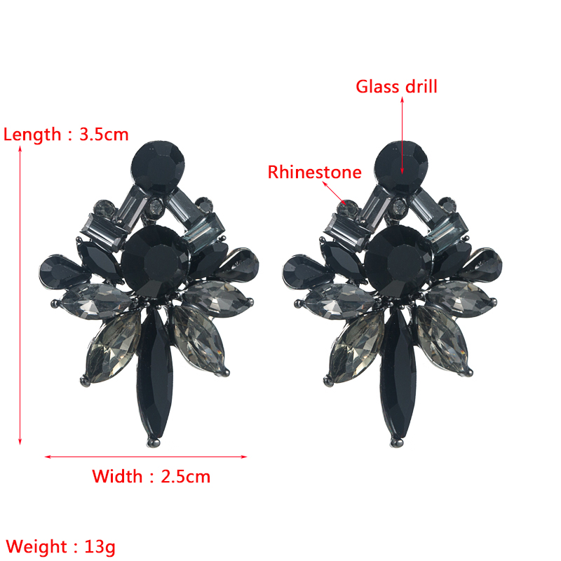 Fashion New Exaggerated Alloy Diamond Geometric Earrings Female display picture 1