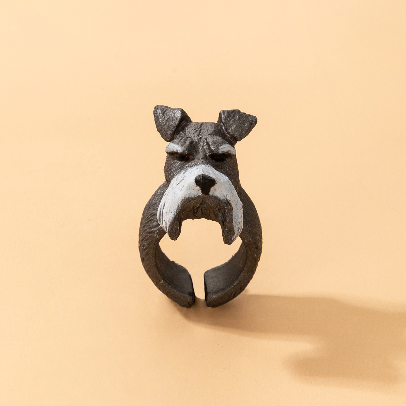 Retro Fashion Creative Three-dimensional Animal Puppy Resin Ring display picture 1