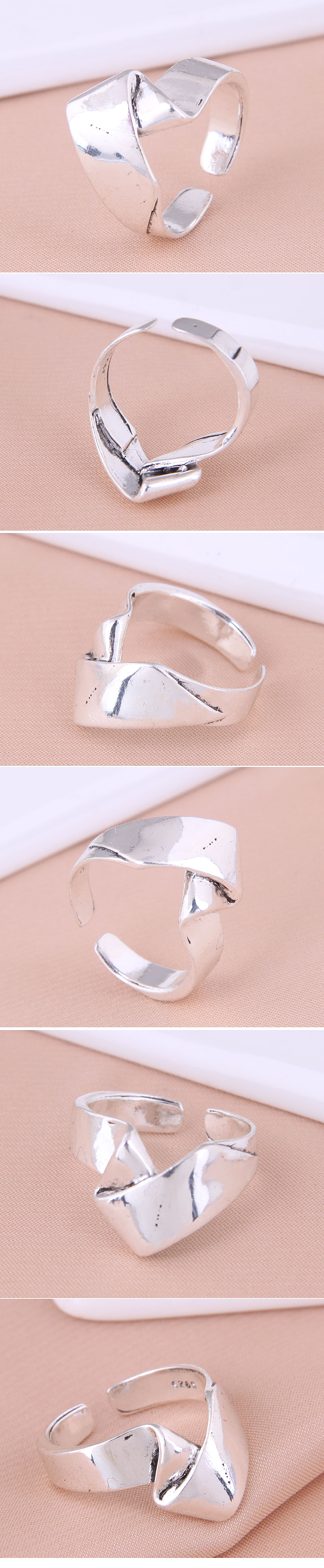 Silver Wide Fashion Metal Simple Personality Copper Open Ring display picture 1