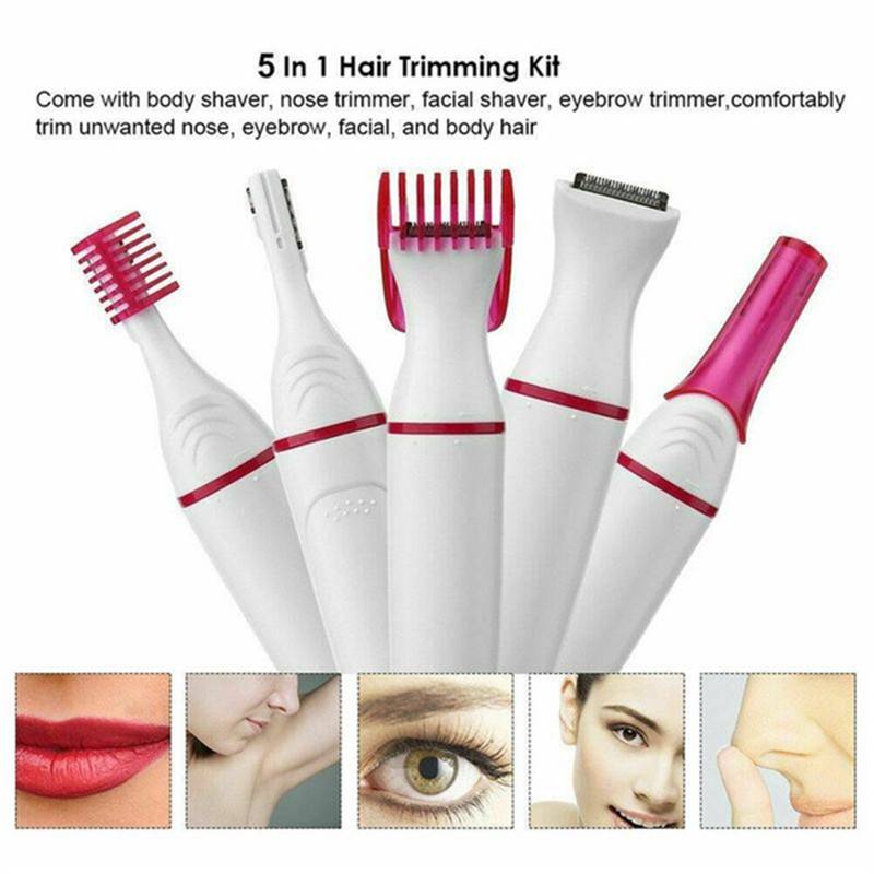 Simple Geometric Contrast Color 5 In 1 Multipurpose Hair Trimmer display picture 1