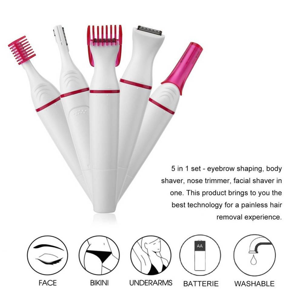 Simple Geometric Contrast Color 5 In 1 Multipurpose Hair Trimmer display picture 2