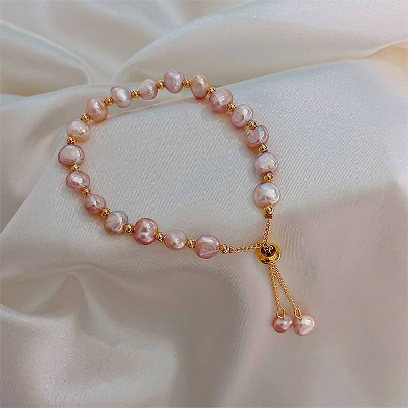 Baroque Contrast Color Pearl Buckle Bracelet Jewelry display picture 5