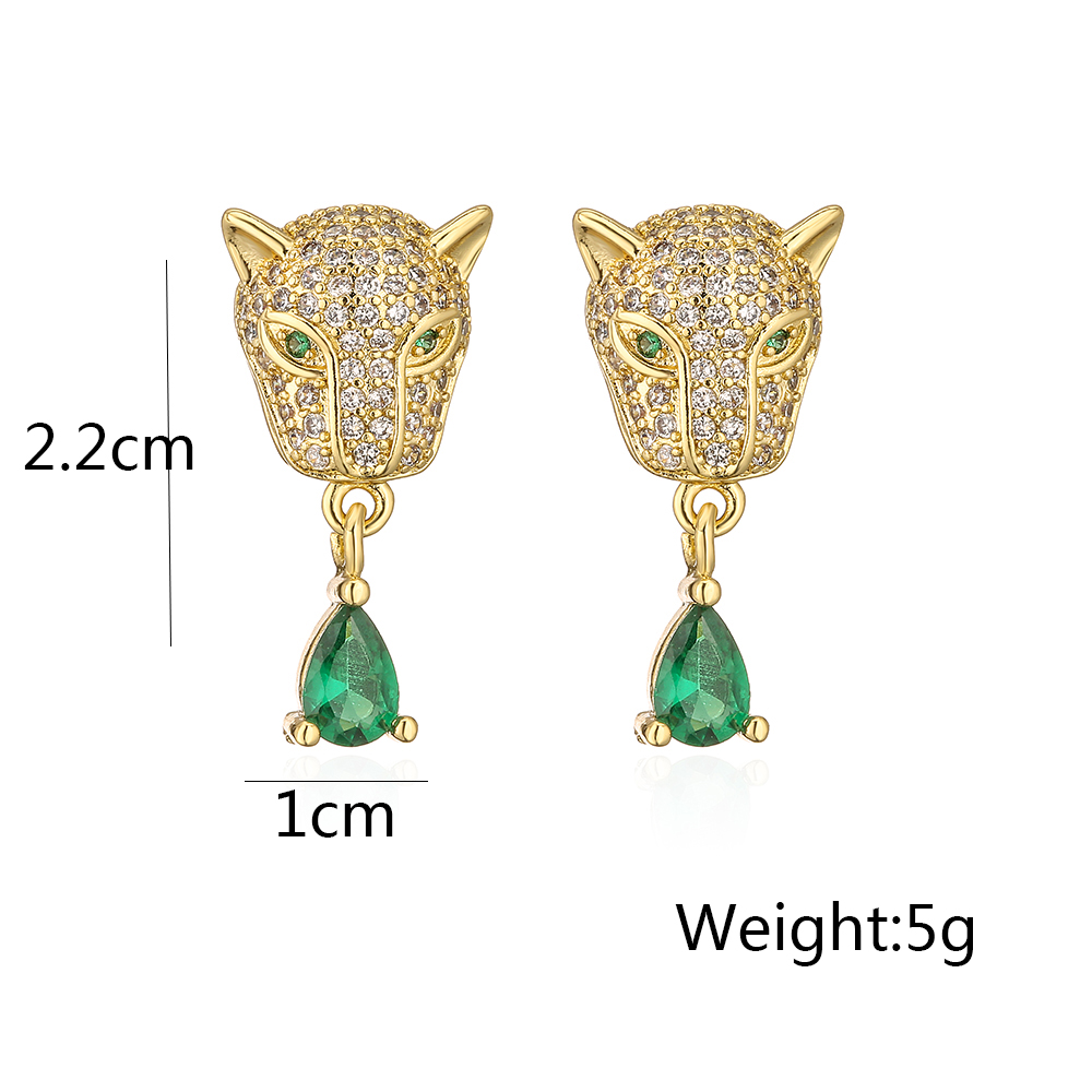 Fashion Bee Lizard Butterfly Copper Gold Plated Zircon Ear Studs 1 Pair display picture 9
