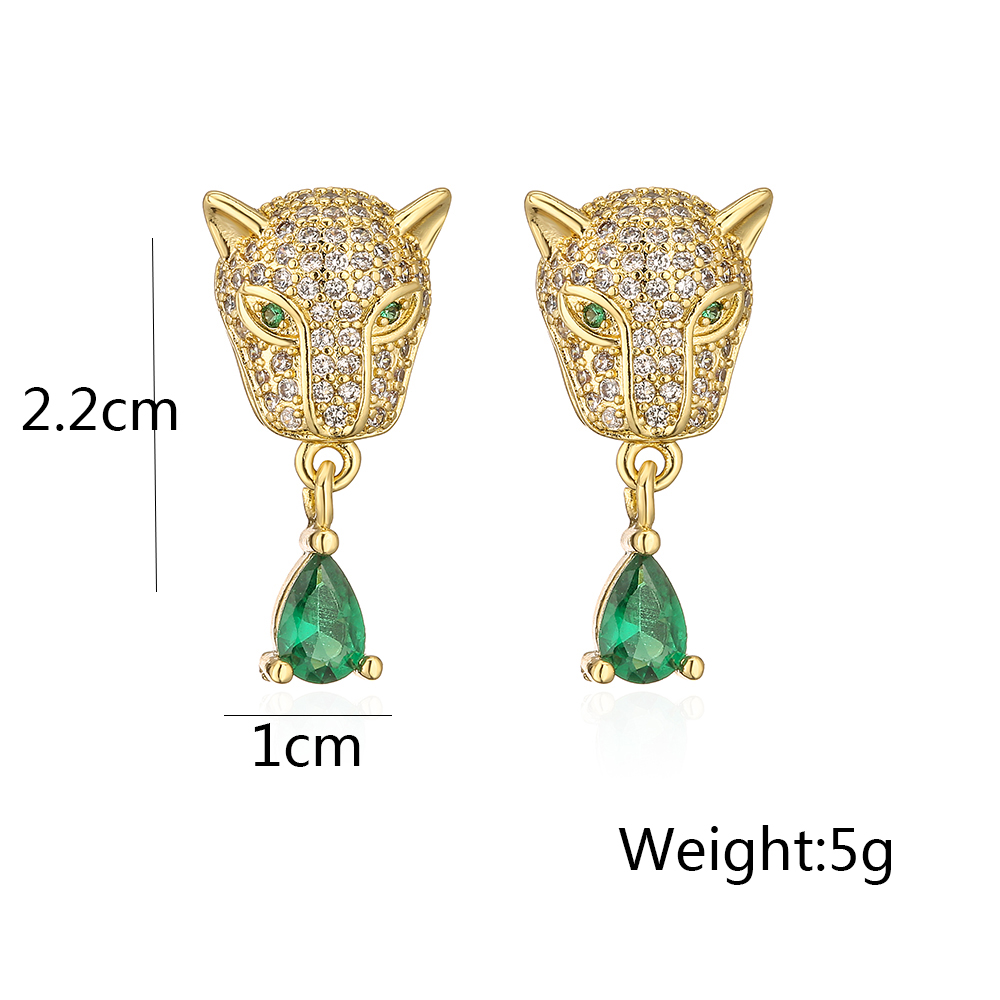 Mode Abeille Lézard Papillon Le Cuivre Plaqué Or Zircon Boucles D'oreilles 1 Paire display picture 9