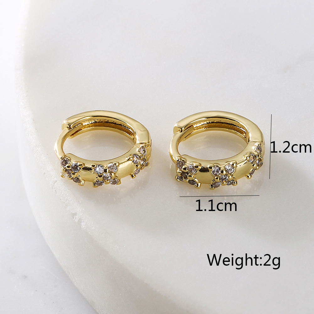 Fashion Geometric Butterfly Copper Gold Plated Zircon Hoop Earrings 1 Pair display picture 4