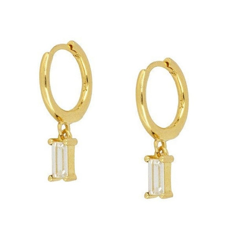 Fashion Rectangle Copper Inlay Zircon Drop Earrings 1 Pair display picture 1