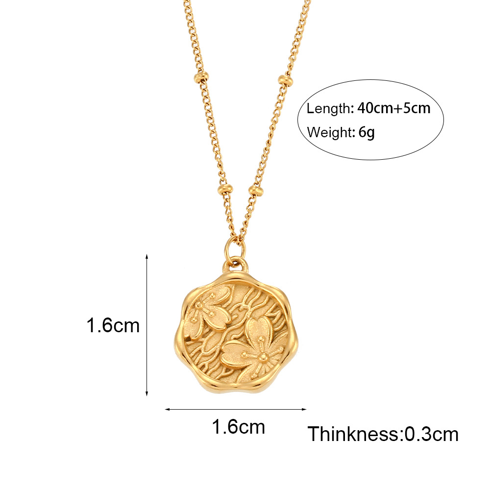 Retro Flower Stainless Steel Plating Gold Plated Necklace display picture 6