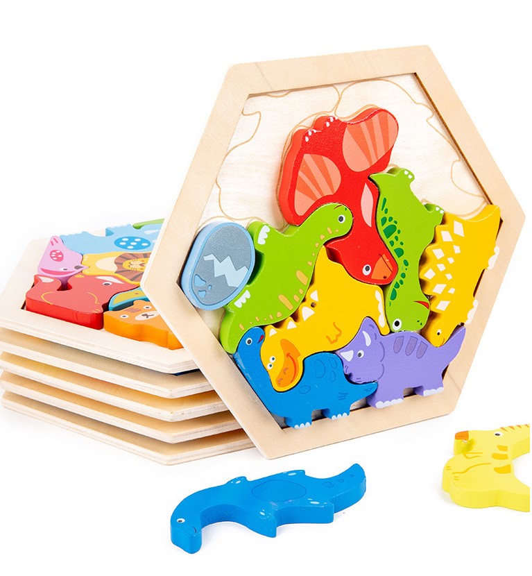 Cartoon Wooden 3d Children's Educational Toys Puzzle Model display picture 2