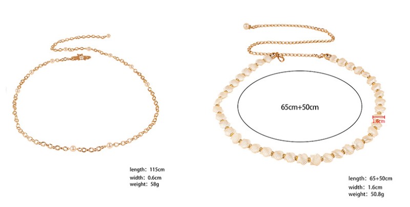 Fashion Geometric Metal Pearl Women's Chain Belts display picture 6