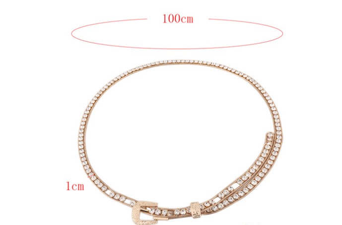 Moda Geométrico Metal Embutido Diamantes De Imitación Mujeres Cinturones De Cadena display picture 5
