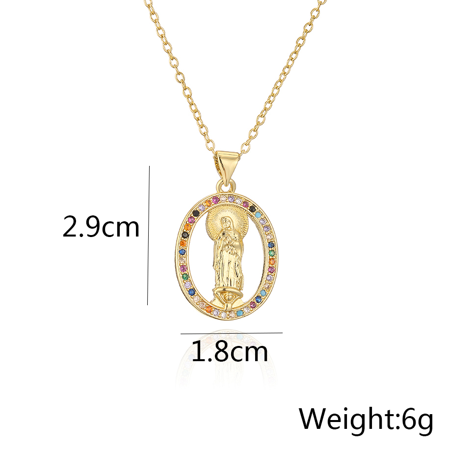 Fashion Portrait Geometric Copper Gold Plated Zircon Pendant Necklace 1 Piece display picture 7