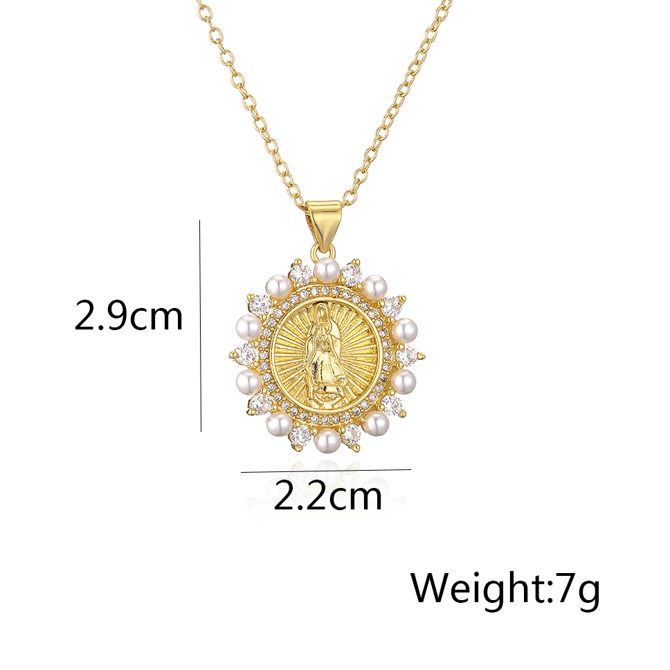 Fashion Portrait Geometric Copper Gold Plated Zircon Pendant Necklace 1 Piece display picture 6