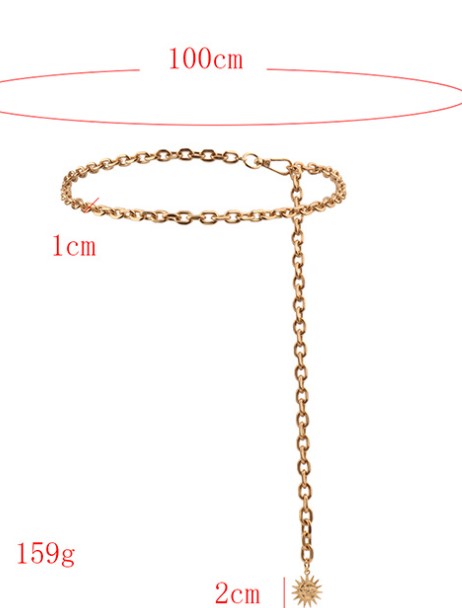 Simple Style Geometric Solid Color Metal Women's Chain Belts display picture 5