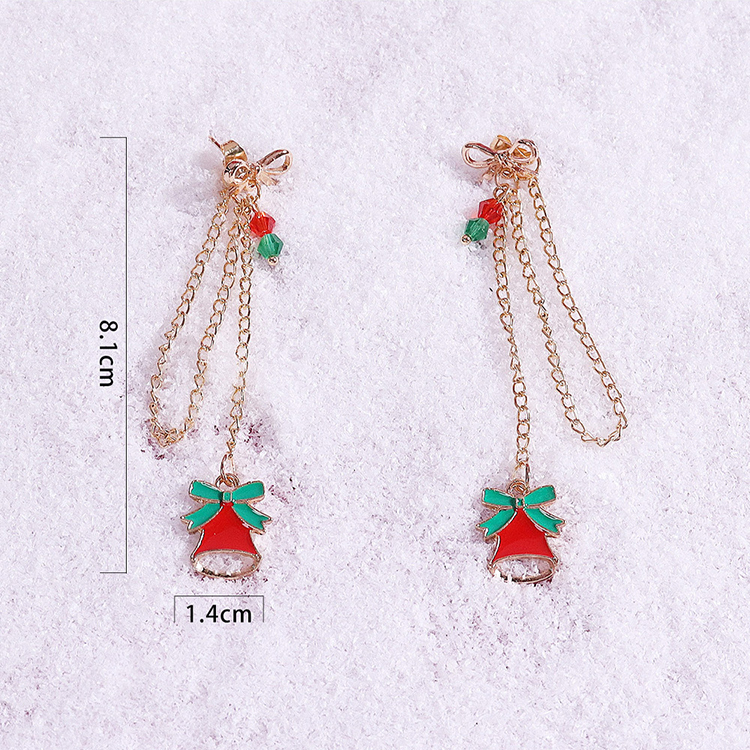 Fashion Christmas Tree Wreath Bell Alloy Chain Artificial Crystal Women's Drop Earrings 1 Pair display picture 6