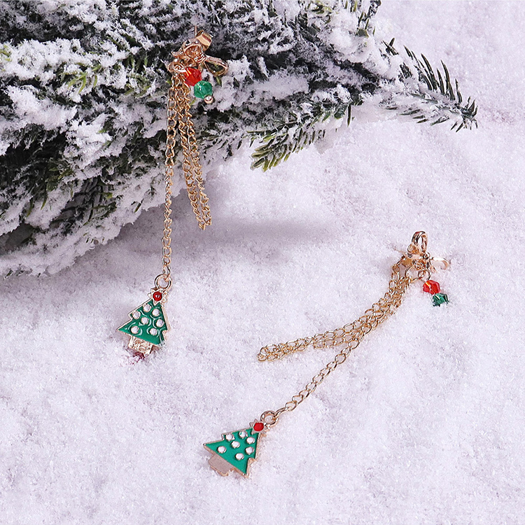 Fashion Christmas Tree Wreath Bell Alloy Chain Artificial Crystal Women's Drop Earrings 1 Pair display picture 8