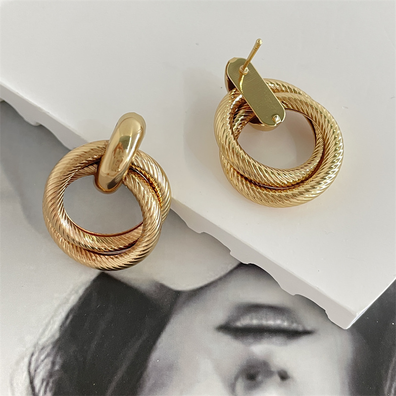 Classic Style Circle Metal Plating Women's Drop Earrings 1 Pair display picture 13